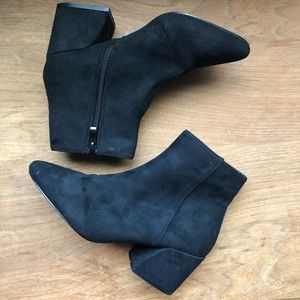ASOS Women’s Zip-up Ankle Boots Suede Heeled Booties Black Back to School 7 Fall
